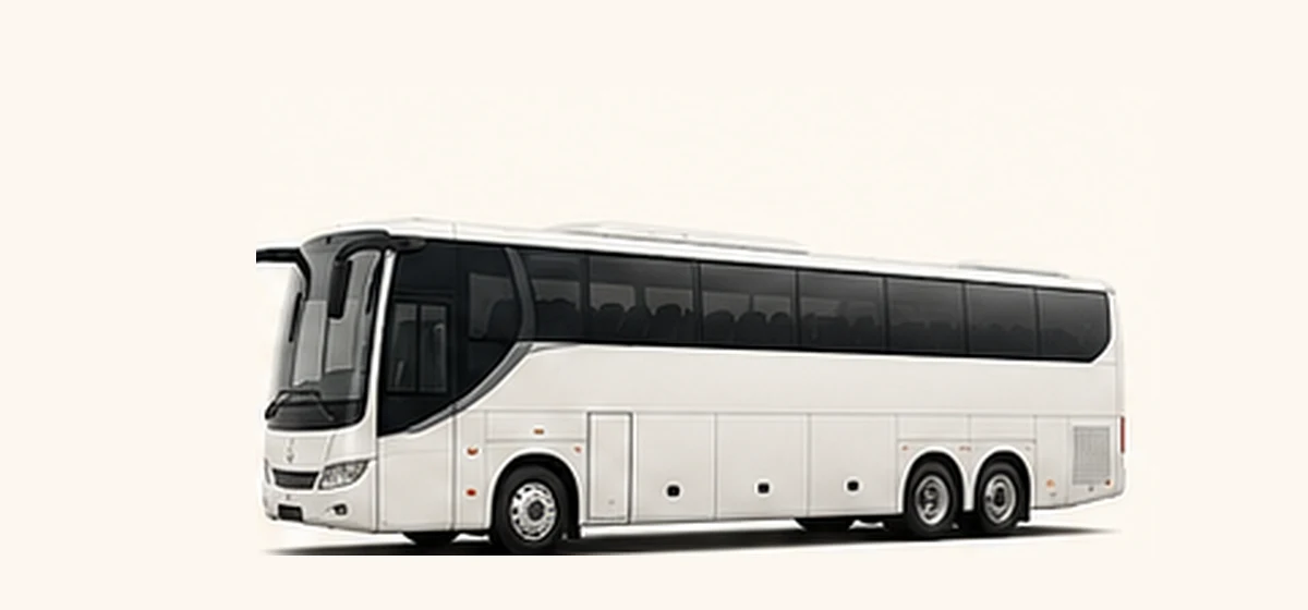 White luxury coach suitable for large groups and long journeys