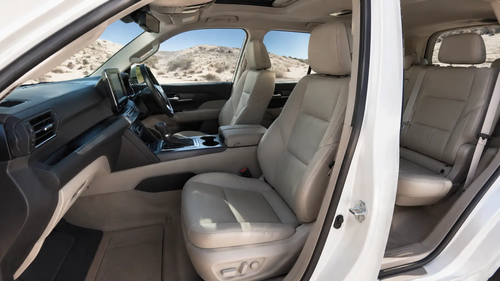 Passenger interior of a 7 seater car