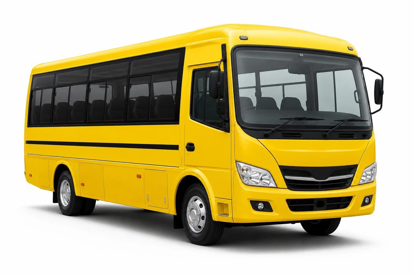 Yellow school bus style vehicle for student transport in Dubai