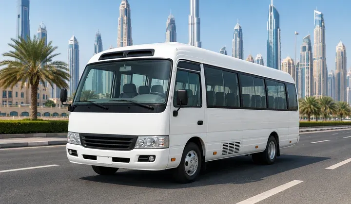 Minibus recommended by Bus World for passenger transport in the UAE